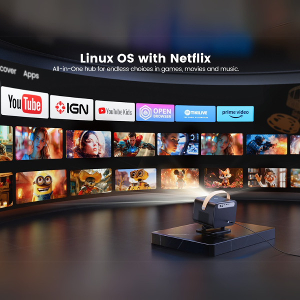 Yaber Projector is using Linux OS with Netflix