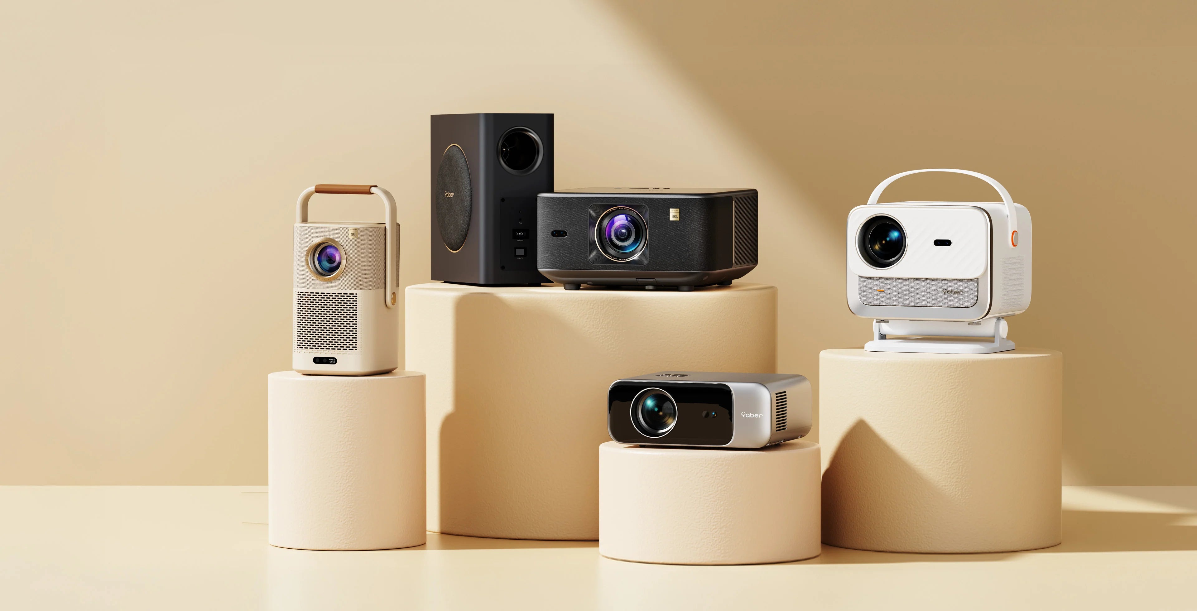 Different Yaber Projector in a beige background