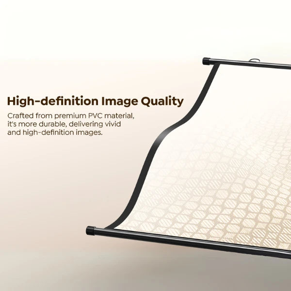 High-definition image quality screen with premium PVC material on a beige background