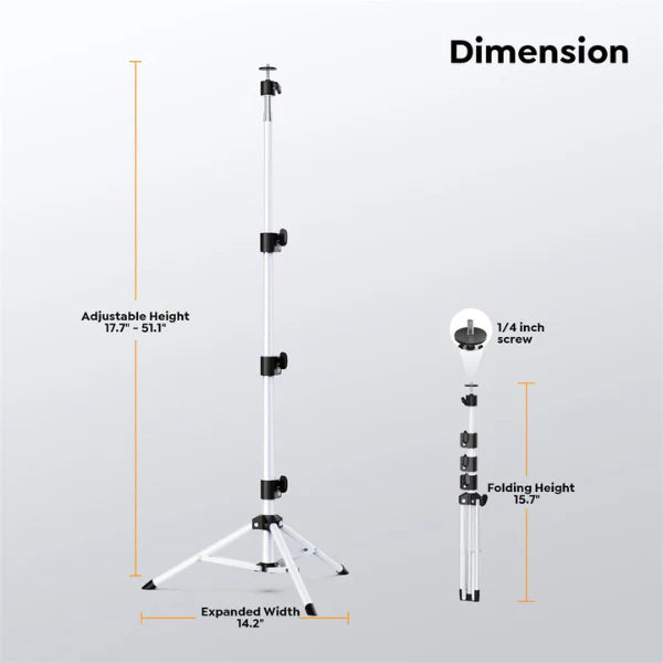 projector stand with dimensions labeled on a gray background