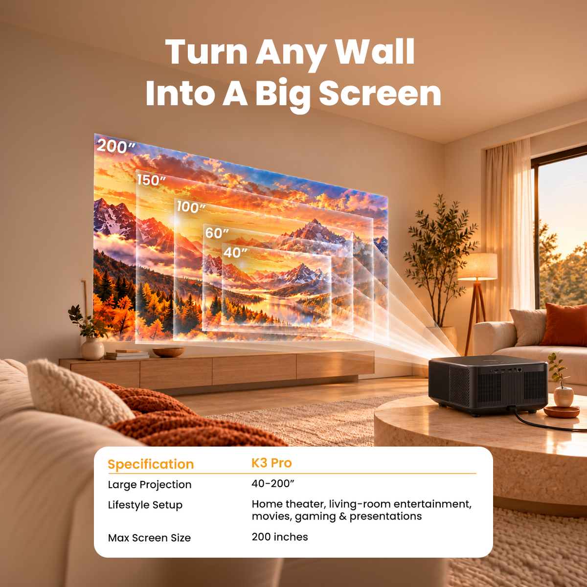 Yaber Entertainment Projector K3 Pro