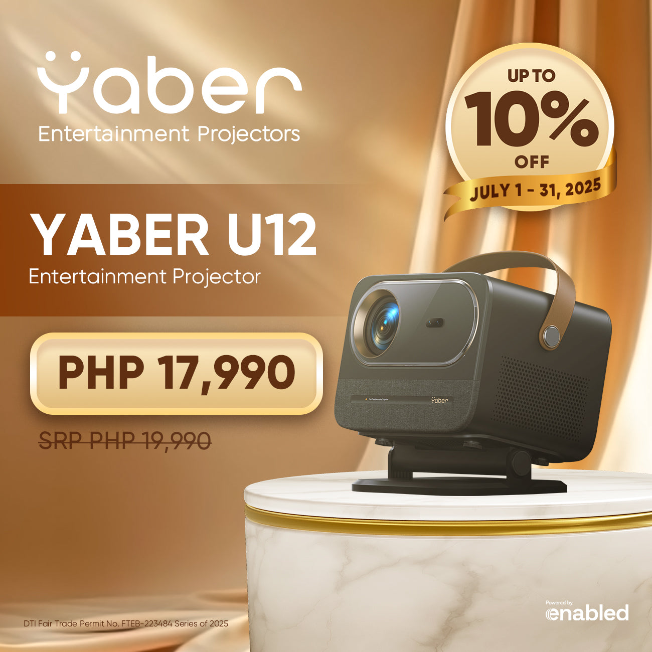 This is Yaber Entertainment Projector U12, promo projector, 10% off sale