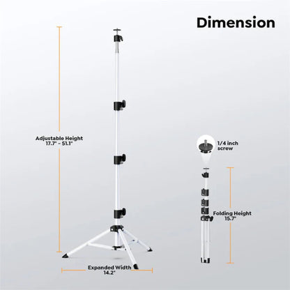 projector stand with dimensions labeled on a gray background