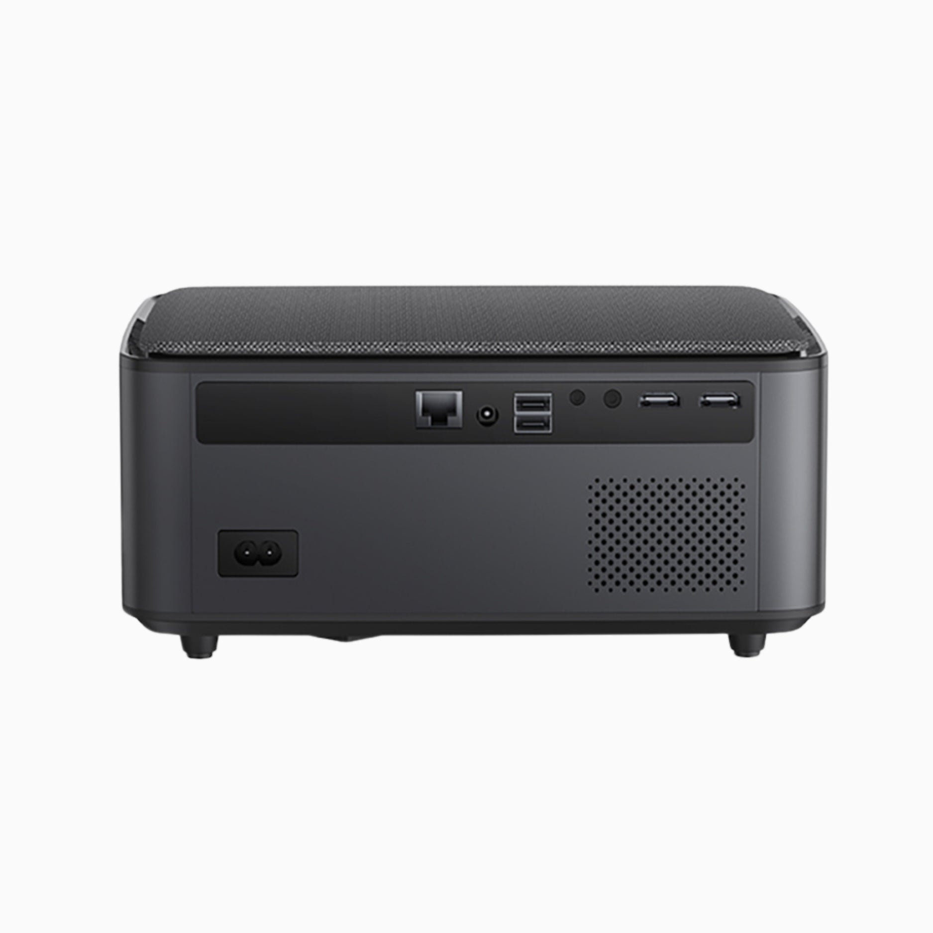 Black projector Yaber pro U6 with ports on a white background