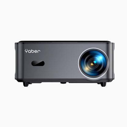 Black Yaber Pro U6 projector front facing on a white background