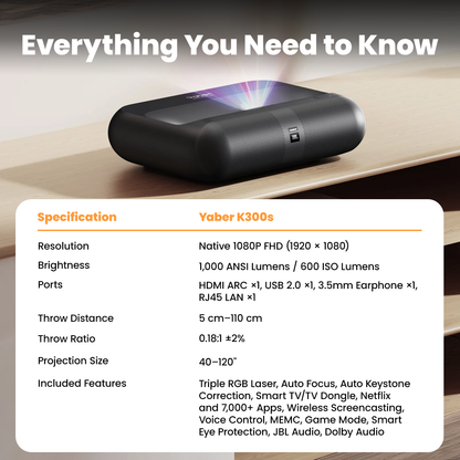 Yaber Entertainment Projector K300s