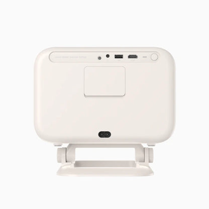 White Yaber L2 Plus Projector with ports on a white background