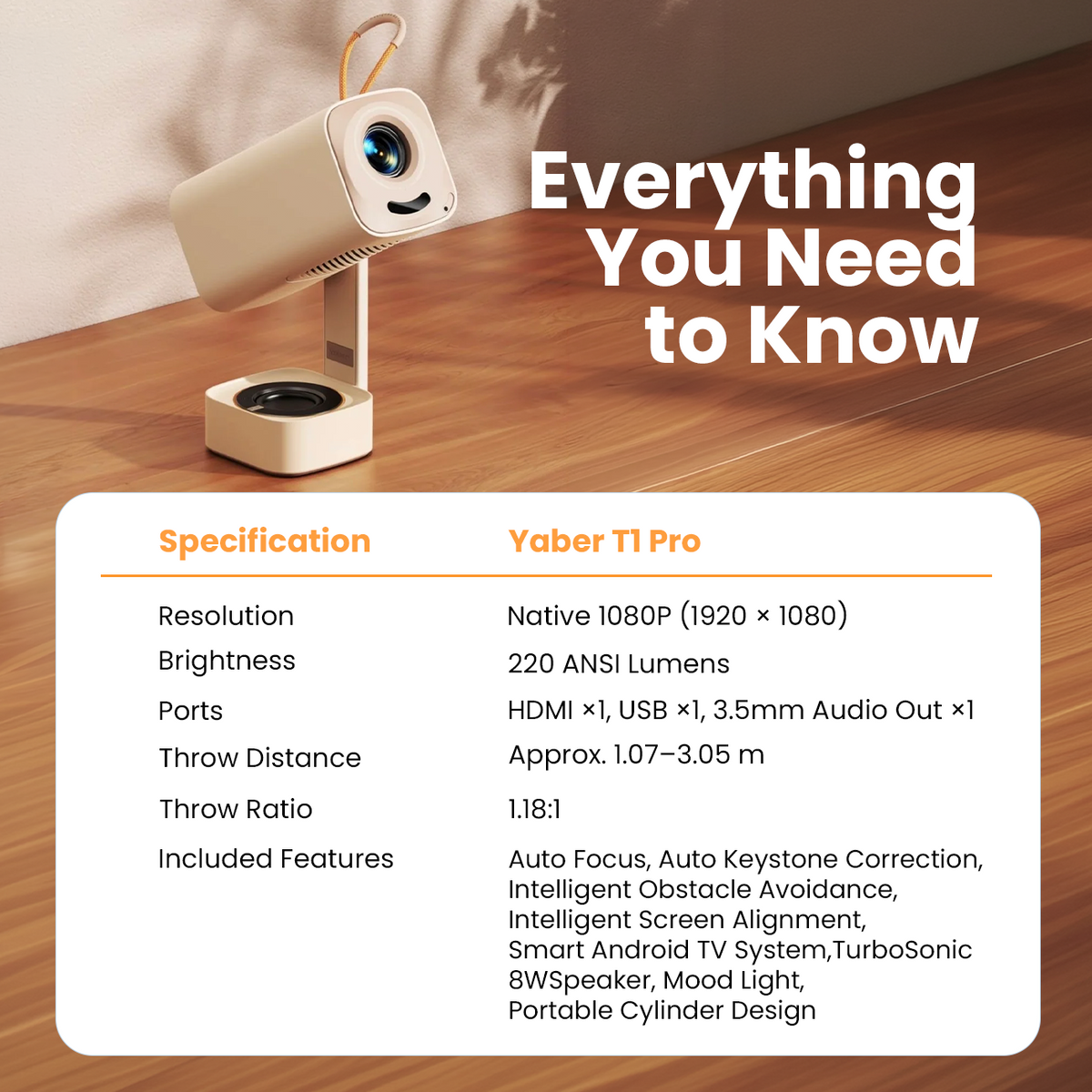 Yaber Entertainment Projector T1 Pro